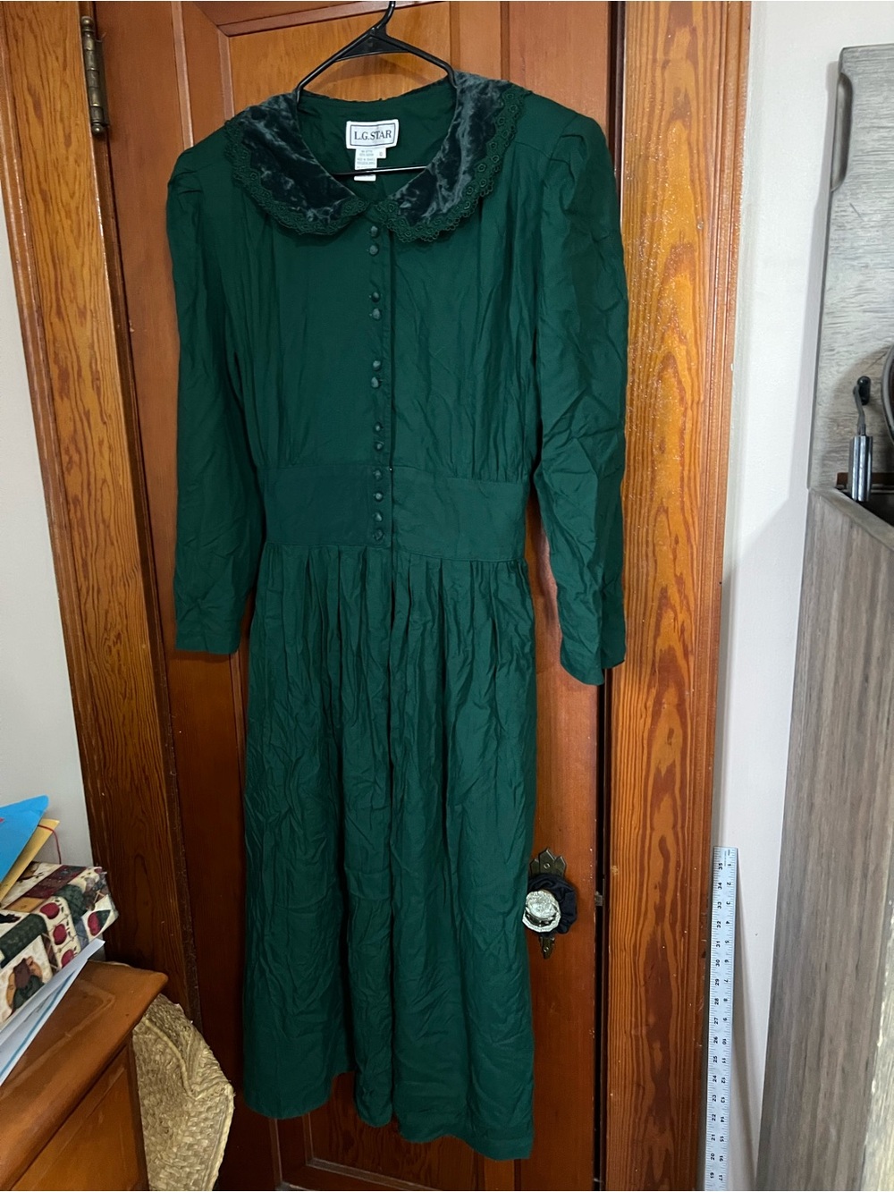 Vintage L.G. Star Women's Dark Green Rayon Jacket